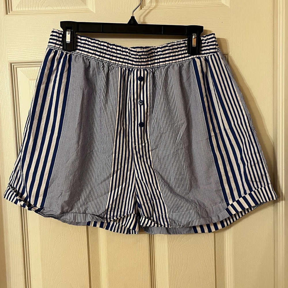 Women’s Like New Bootaybag Blue & White Striped Pajama Shorts